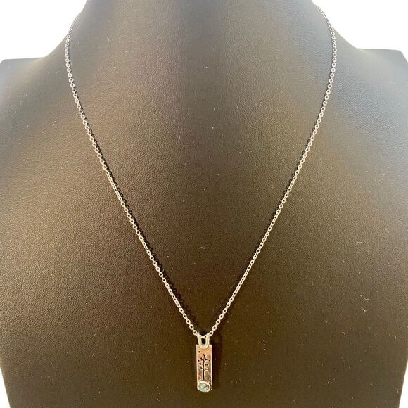 Sand Tree Necklace on Cable Chain. Small & Delicate. - Picture 2 of 7